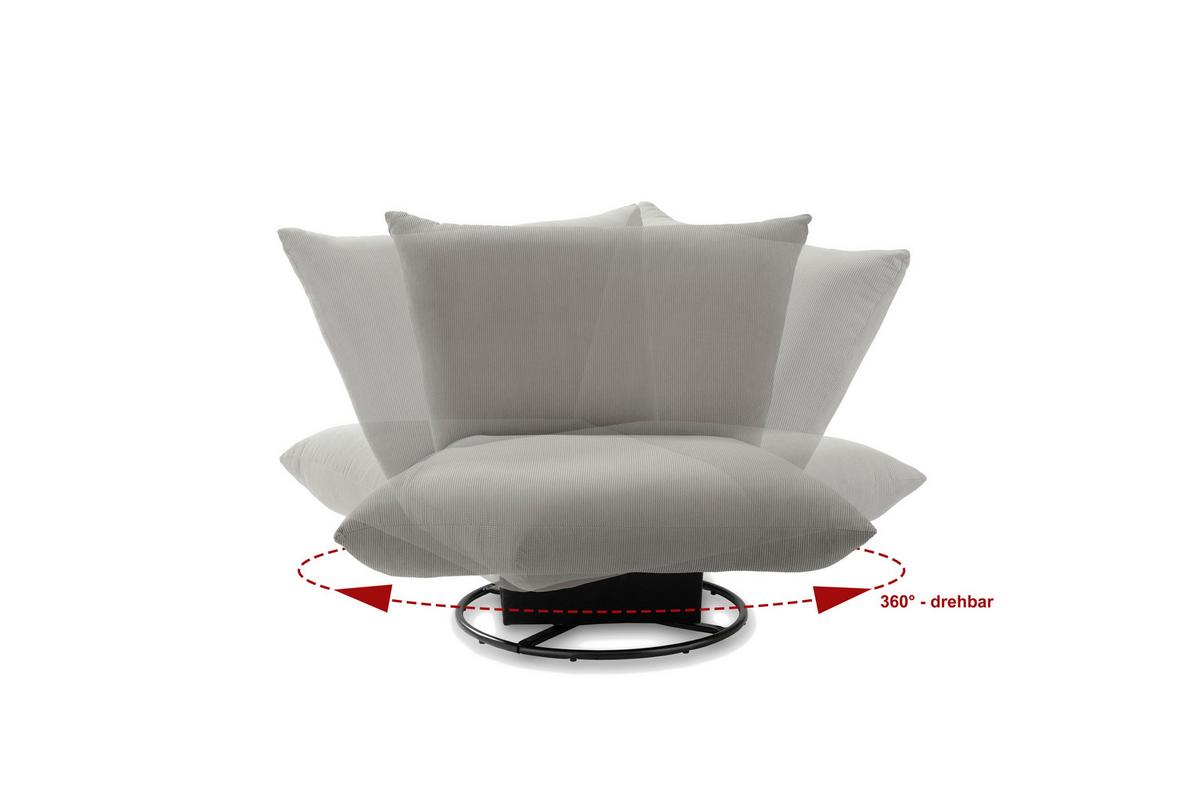 Relaxsessel Cremona Polyester Silberfarben - Silberfarben/Schwarz, Design, Textil (100/78/96cm) - Livetastic