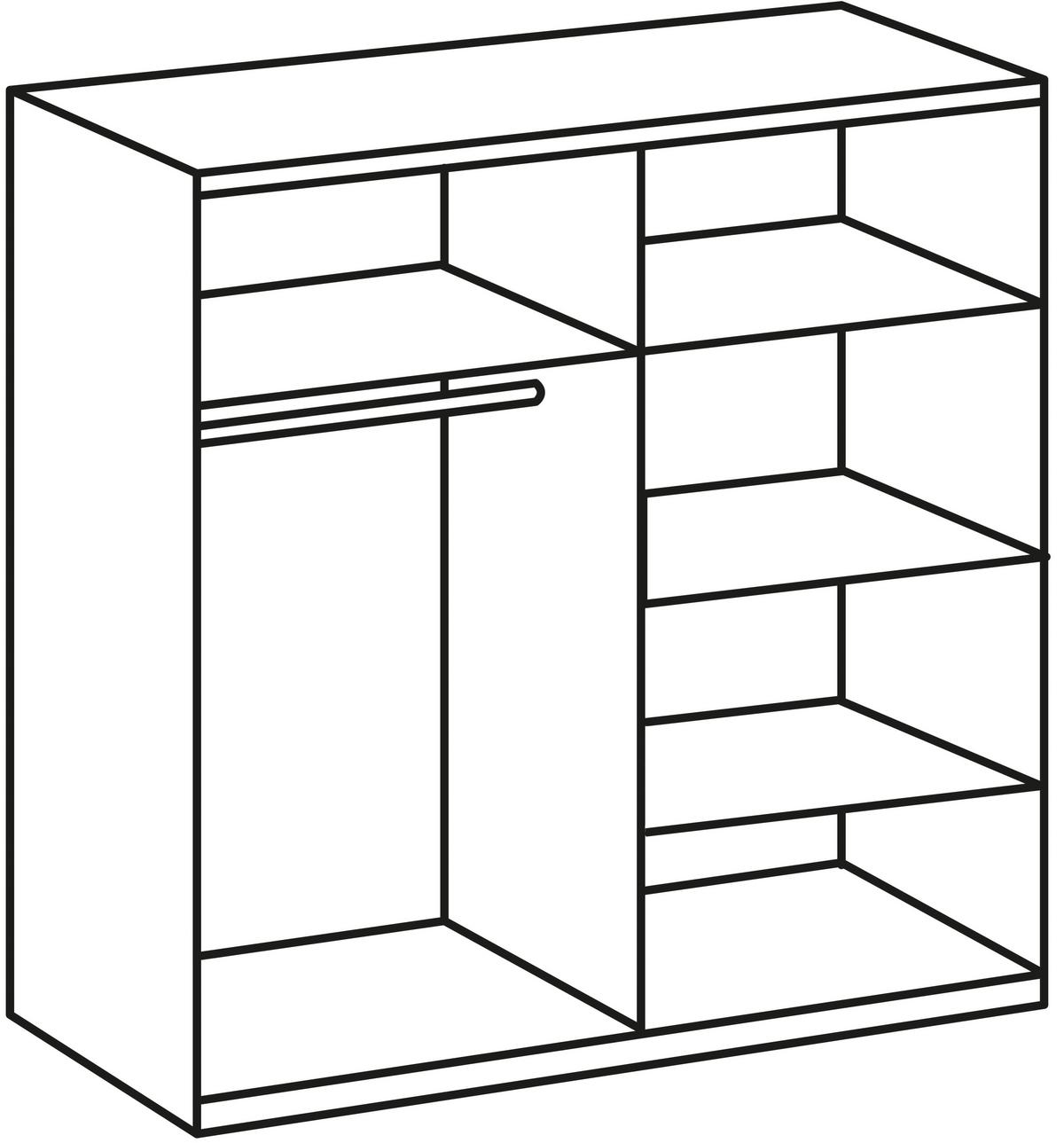 Drehtürenschrank Mit Spiegel 180cm Imago, Sägerau Dekor - Eichefarben, KONVENTIONELL, Glas/Holzwerkstoff (180/199/58cm) - MID.YOU