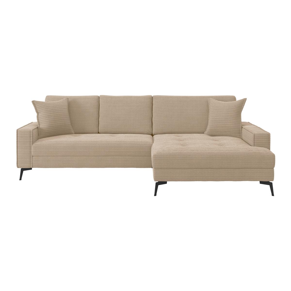 Rohová sedačka ZERO, pravá, světle šedá / béžová - černá/světle šedá, Trend, textil (286/173cm)