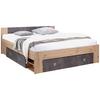 Postel s úložným prostorem Azurro 180x200, tmavě šedá/dub - barvy dubu/tmavě šedá, Moderní, kompozitní dřevo (180/200cm)