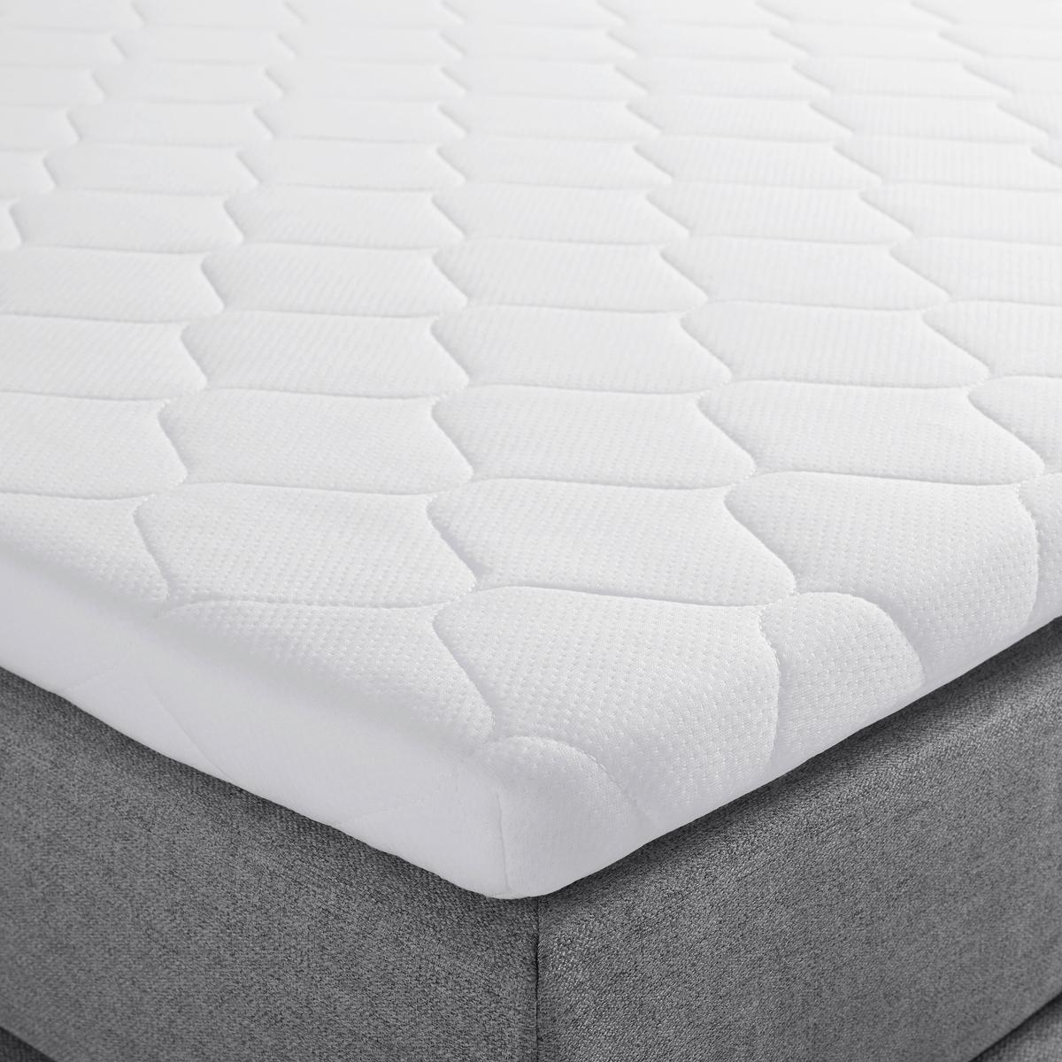 Postel boxpring s toperem, 180x200 cm, šedá - šedá/černá, Moderní, dřevo/textil (180/200cm) - Bessagi Home