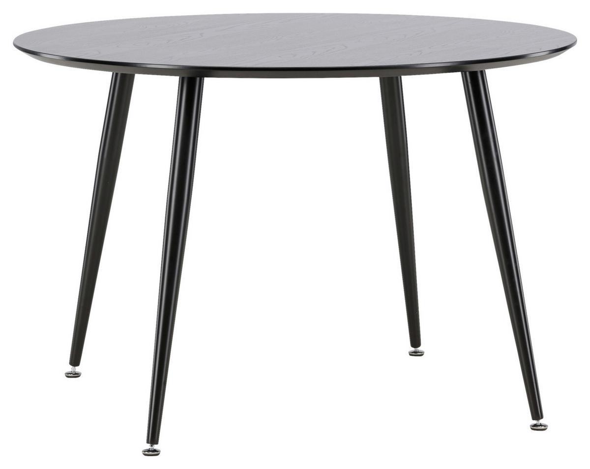 Esstisch Dipp - Schwarz, Design, Holzwerkstoff/Metall (115/115/75cm) - Livetastic