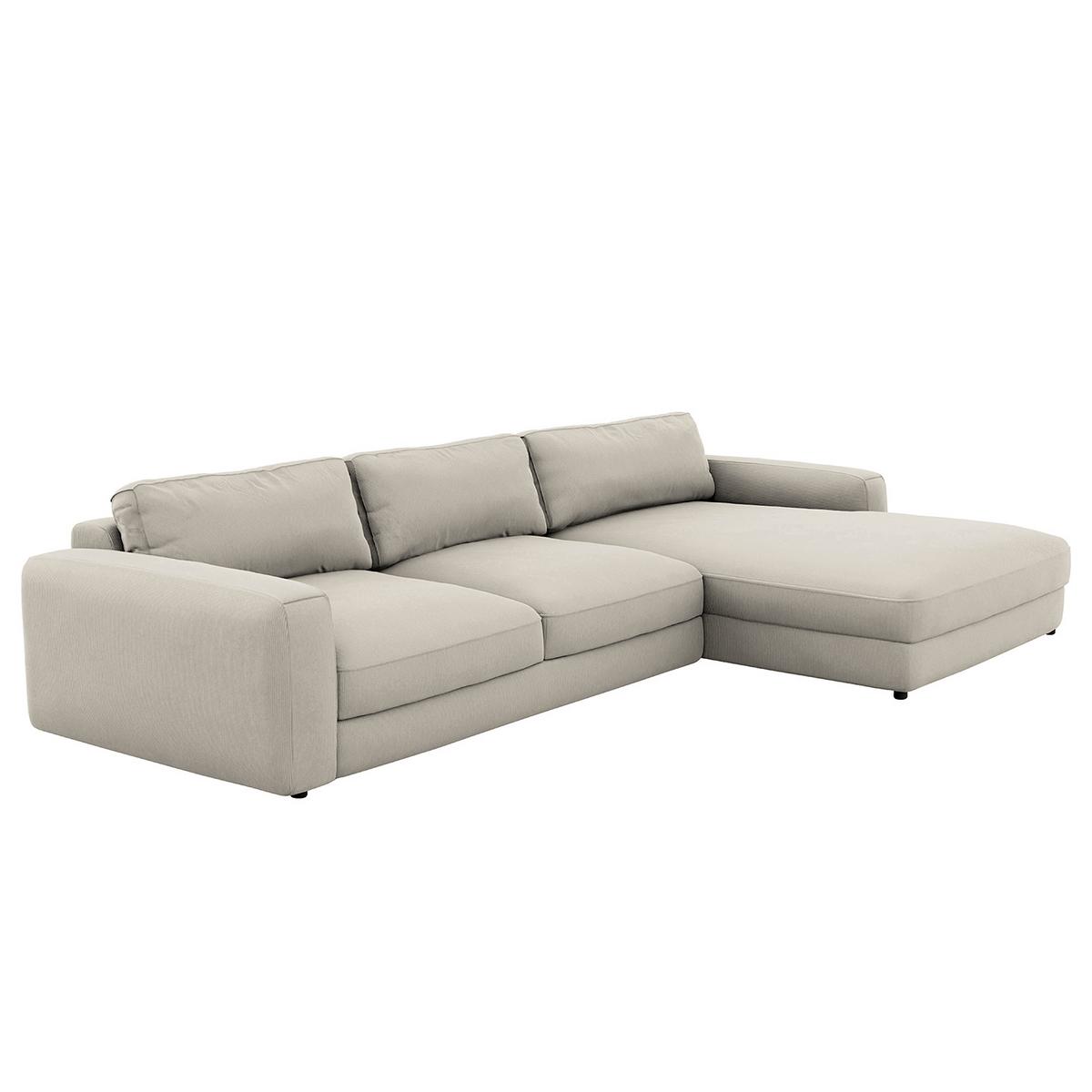 Ecksofa Bourbon, Grau S: 303x176 cm - Schwarz/Grau, MODERN, Textil (303/176cm) - Trendmanufaktur