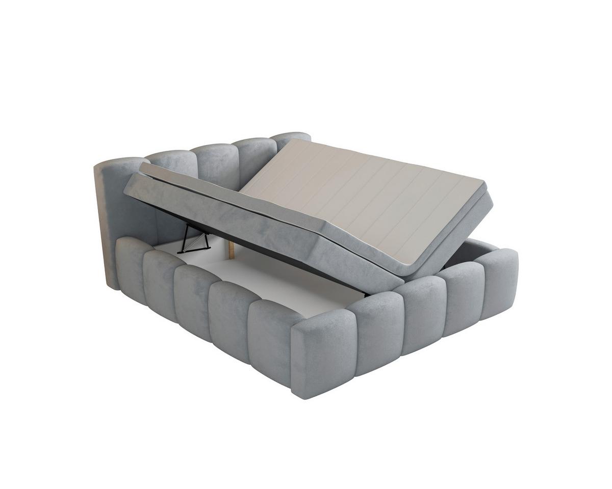 Boxbett Zako Grau LF: 180x200cm - Grau, MODERN, Textil (180/200cm) - MID.YOU
