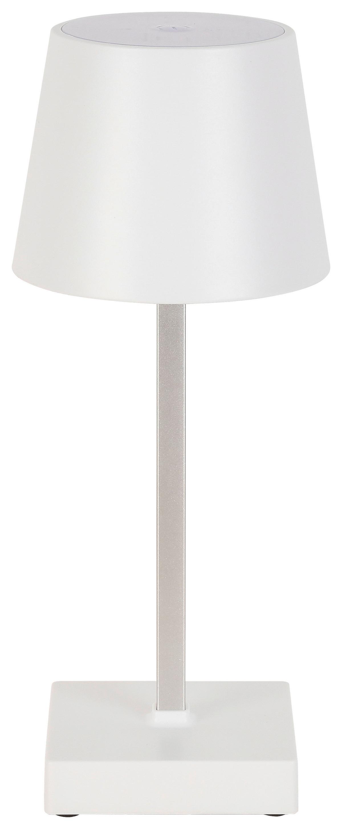 STOLNÍ LAMPA NA BATERIE GOPI - bílá/barvy stříbra, Romantický / Rustikální, kov/plast (10,5/26cm) - Modern Living