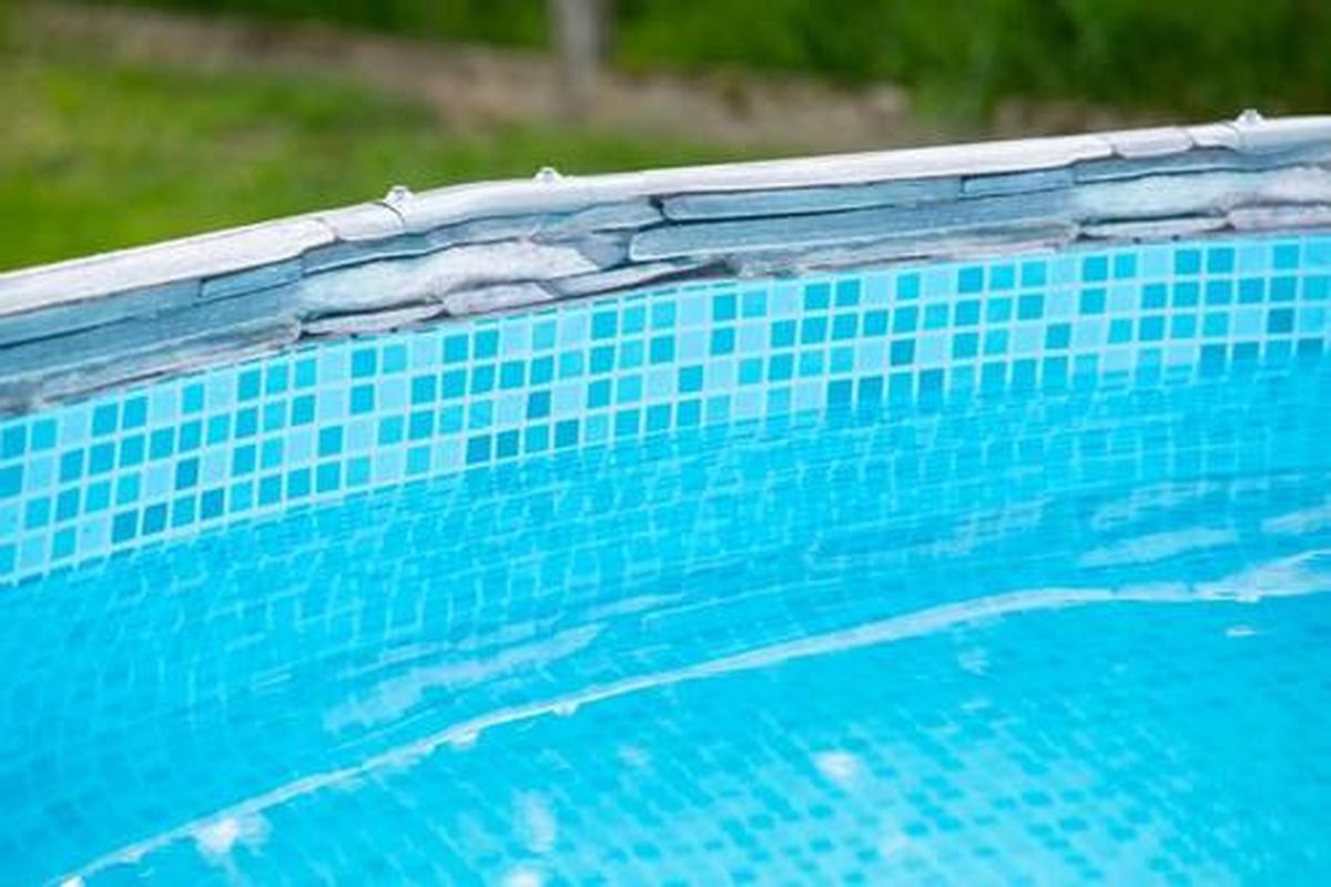 Aufstellpool Rund mit Leiter D: 427 cm - Grau, KONVENTIONELL, Kunststoff (427/107cm)
