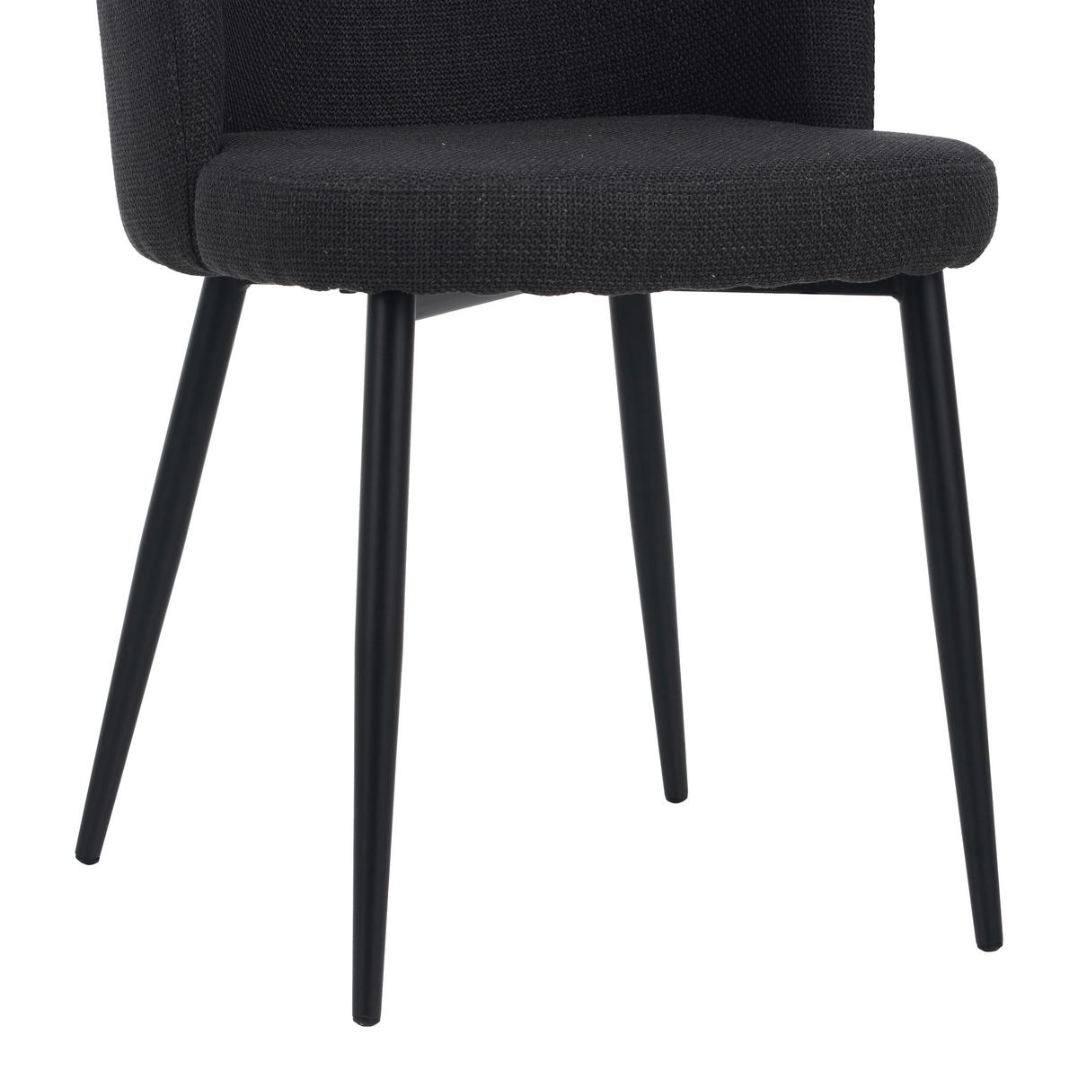 Vierfußstuhl Flo Webstoff Anthrazit, B: 49 cm - Anthrazit/Schwarz, KONVENTIONELL, Textil/Metall (49/78/58cm) - MID.YOU