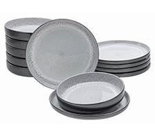 Jedálenský servis 12-dielny - svetlosivá, Trend, keramika - Creatable