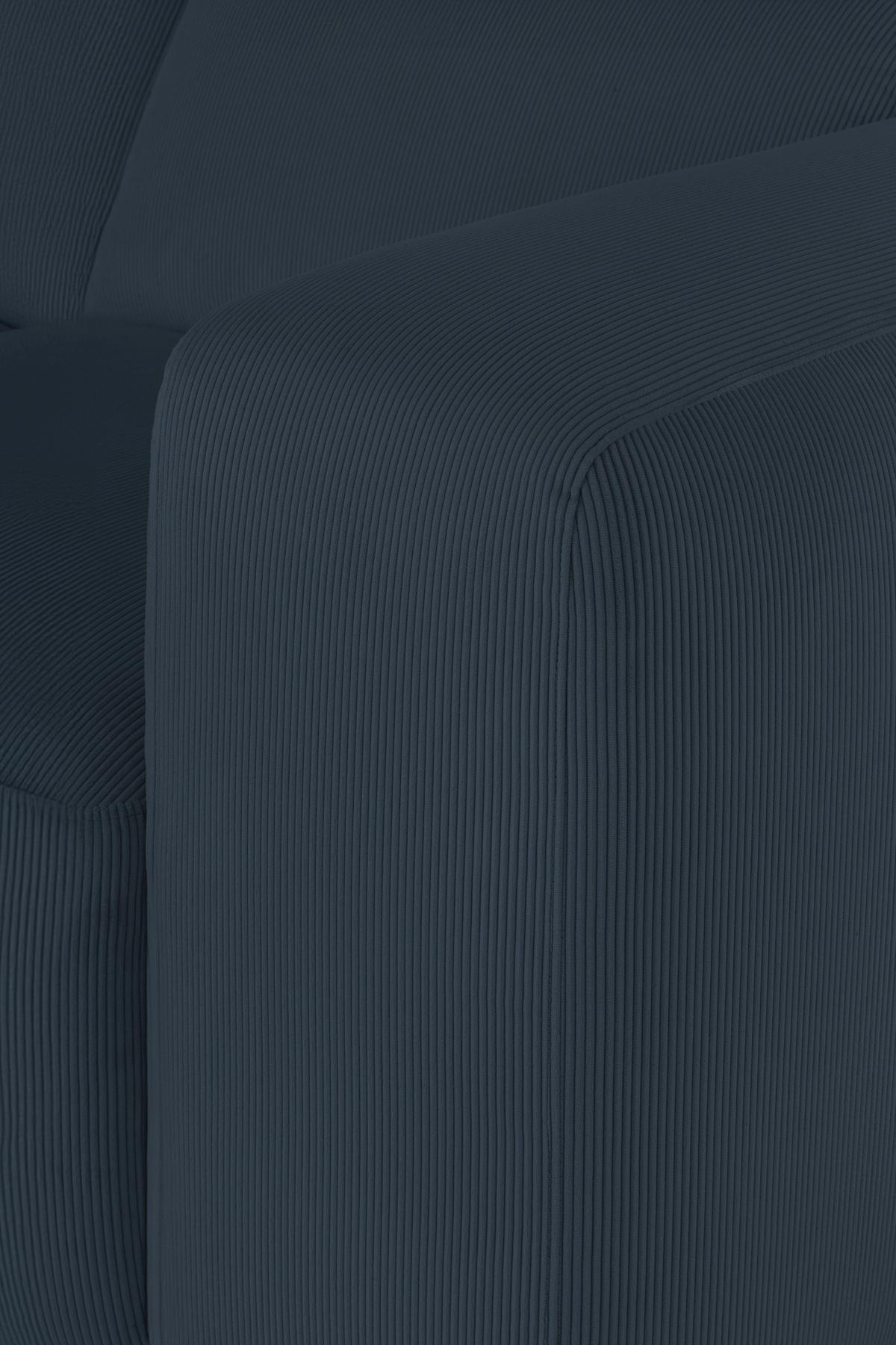 Ecksofa Hannah Blau 200x304 cm - Blau/Schwarz, Design, Textil (200/304cm) - MID.YOU