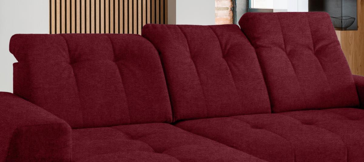 Ecksofa Mit Usb Anschluss Sano, Bordeaux, S: 180x258 Cm - Bordeaux/Schwarz, MODERN, Textil (180/258cm) - Livetastic