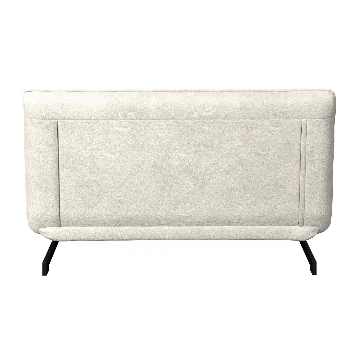 Rozkládací pohovka LUNA, bilé buklé, max.240 kg - bílá/černá, Moderní, kov/textil (142/40/62cm) - Bessagi Home