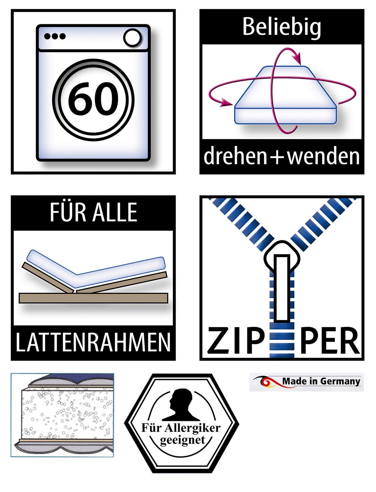 Kindermatratze Medallergen 90x200 Cm H2 H: 14 Cm - Weiß, MODERN, Textil (90/200cm) - MID.YOU