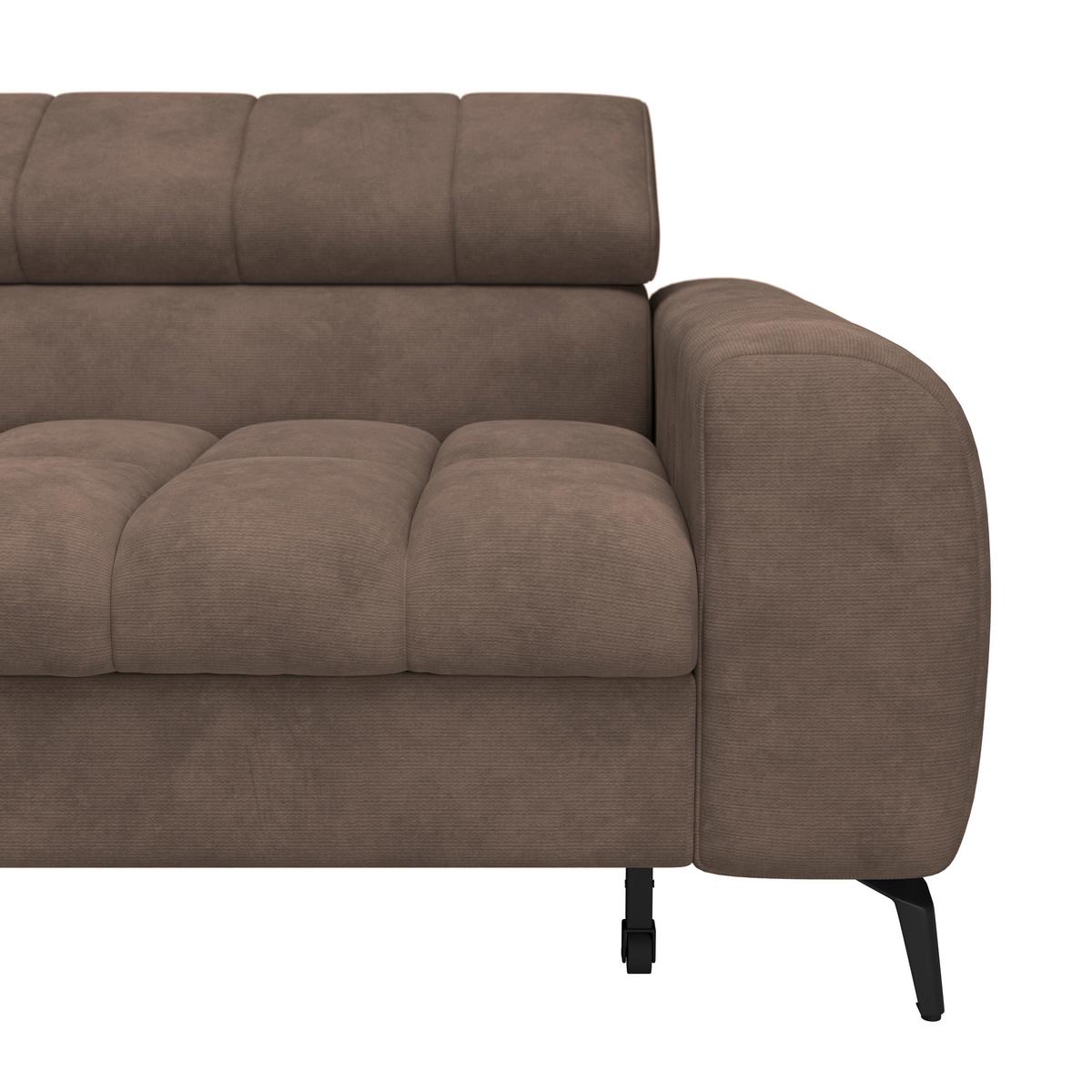 Ecksofa Volf Links New Braun, S: 203x261 Cm - Schwarz/Braun, Trend, Kunststoff/Textil (203/261cm)