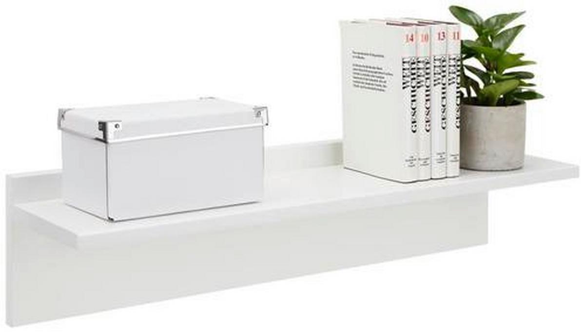 NÁSTĚNNÝ REGÁL WHITE - bílá, kompozitní dřevo (92/22/24cm)