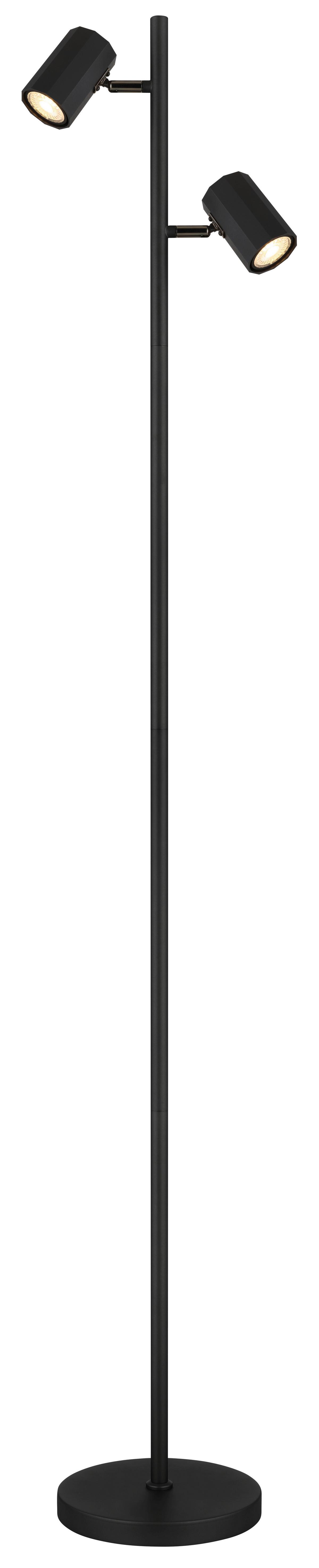 Stehleuchte 57918sb James - Schwarz, Design, Kunststoff/Metall (27/22/158cm) - Globo