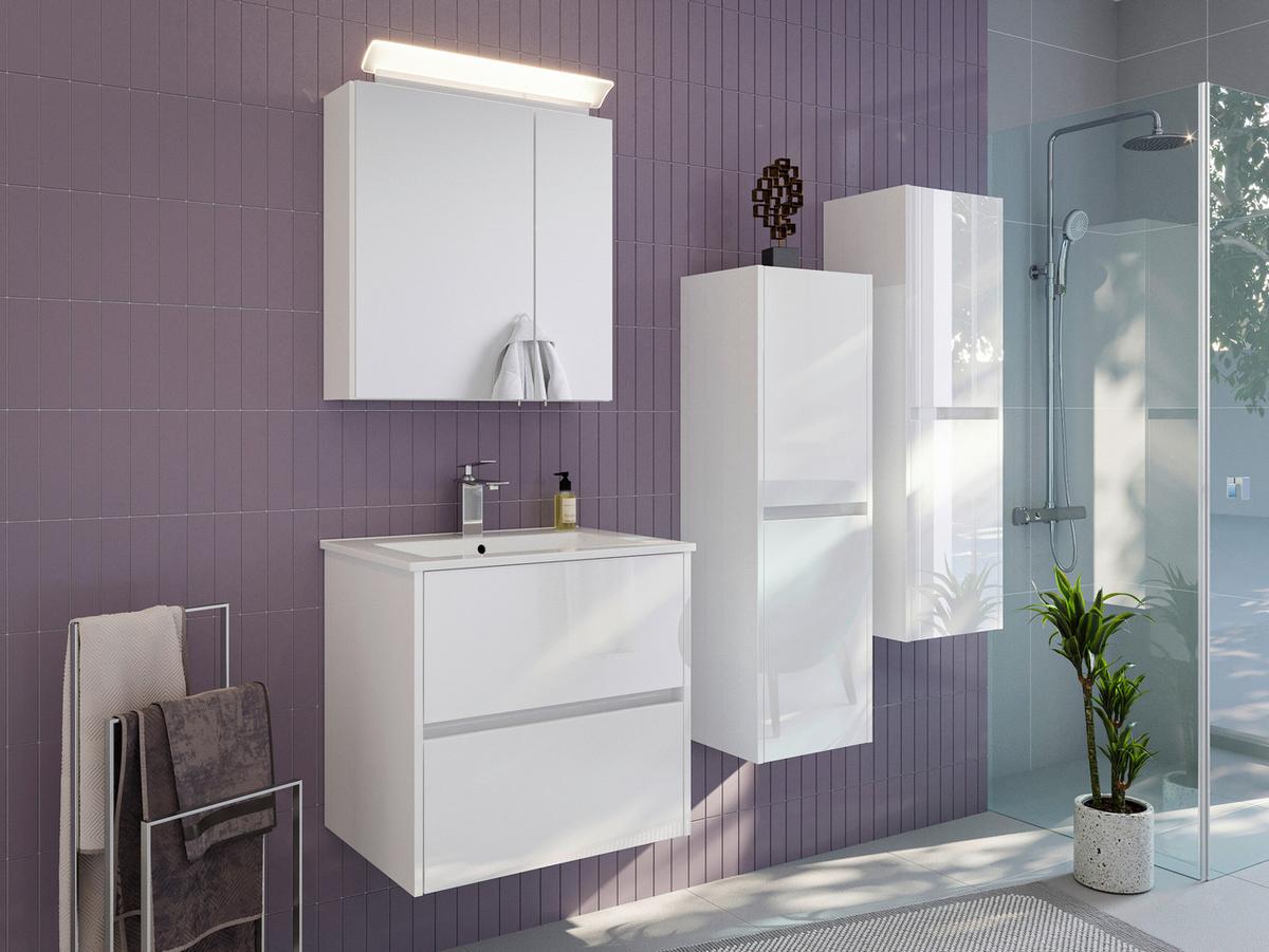 Midischrank Limes Weiß Hg B: 35,2 cm - Weiß Hochglanz, MODERN, Holzwerkstoff (35,2/112,2/30,1cm) - MID.YOU