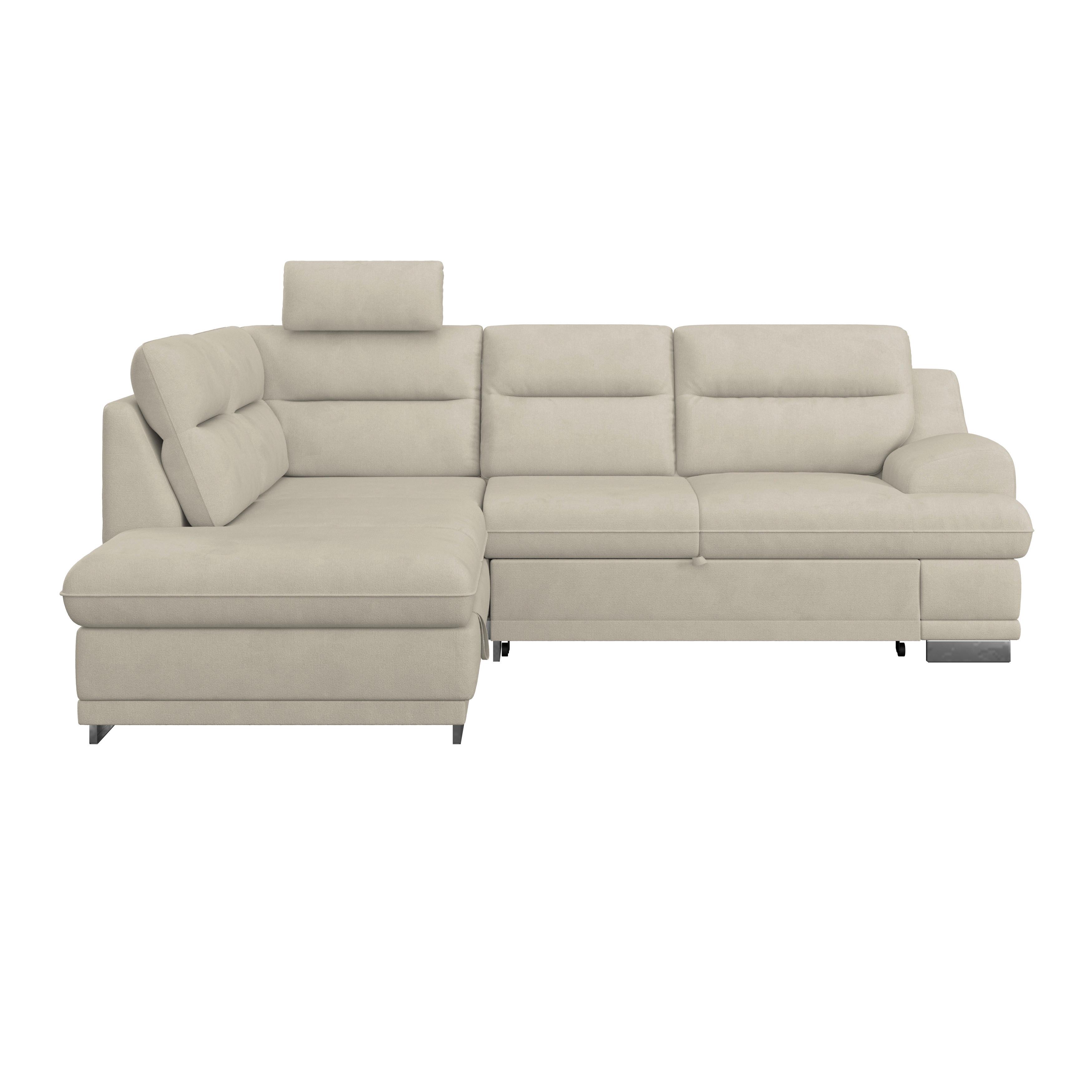 Sedacia súprava SEASIDE, ľavá, platinová farba - chrómová/platinová, Konventionell, kov/textil (217/264cm) - Luca Bessoni