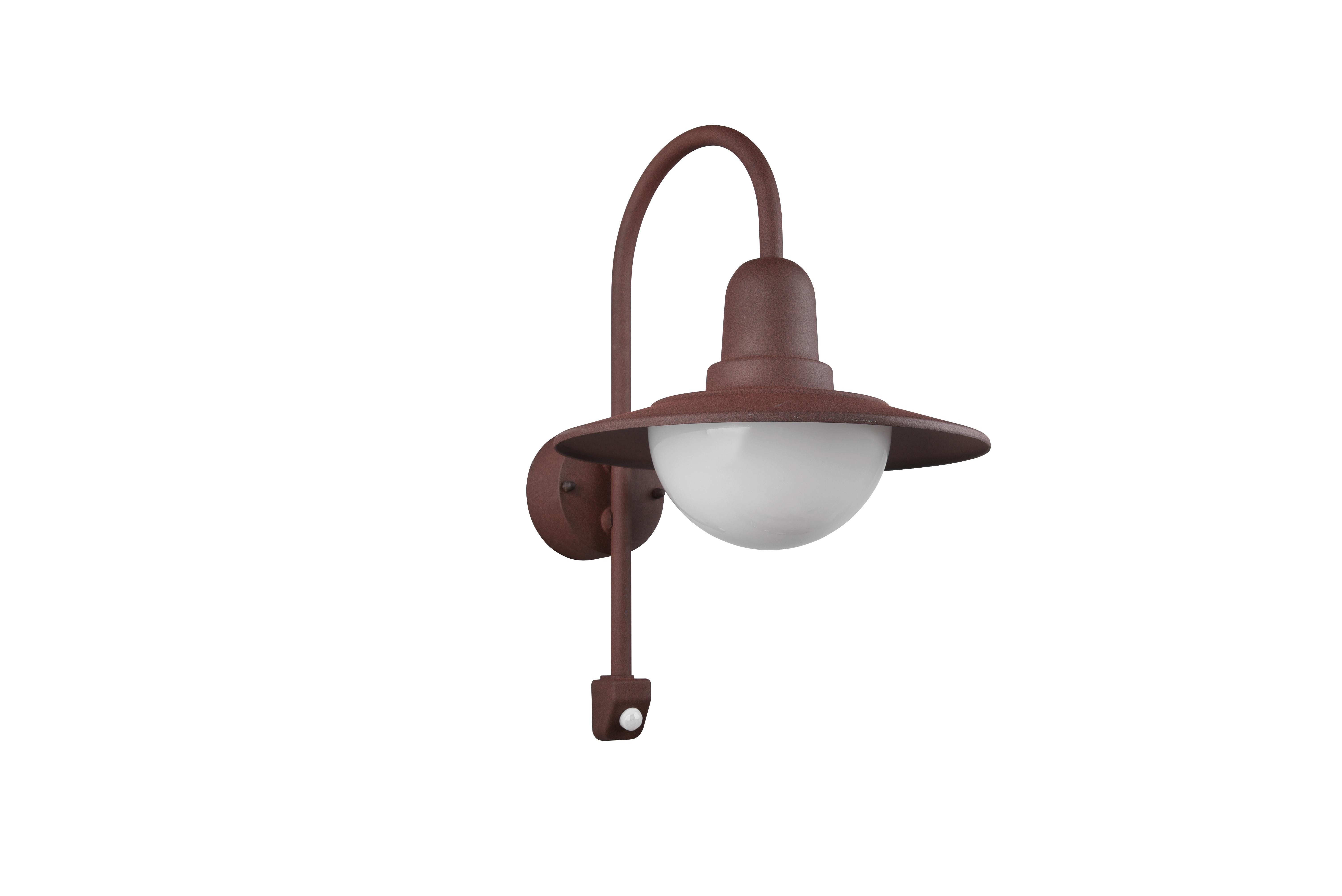 Außenwandleuchte Norman 40w Glas, Wandmontage - Rostfarben/Weiß, KONVENTIONELL, Glas/Metall (30/45,5/38cm) - Trio Leuchten