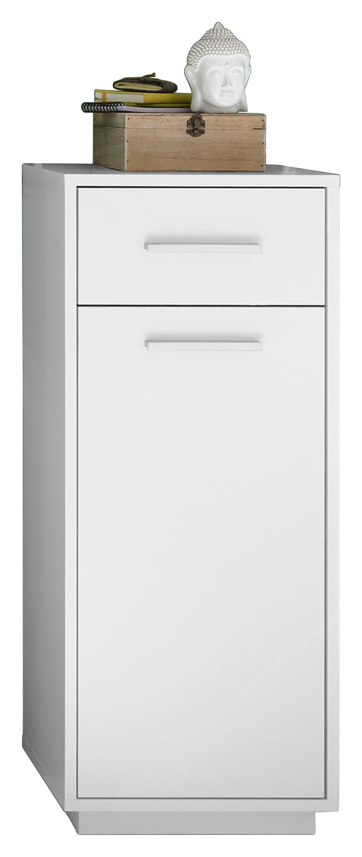 Spodní skřiňka MILANO - bílá/barvy hliníku, Design, kompozitní dřevo/plast (38/92/30cm) - MID.YOU