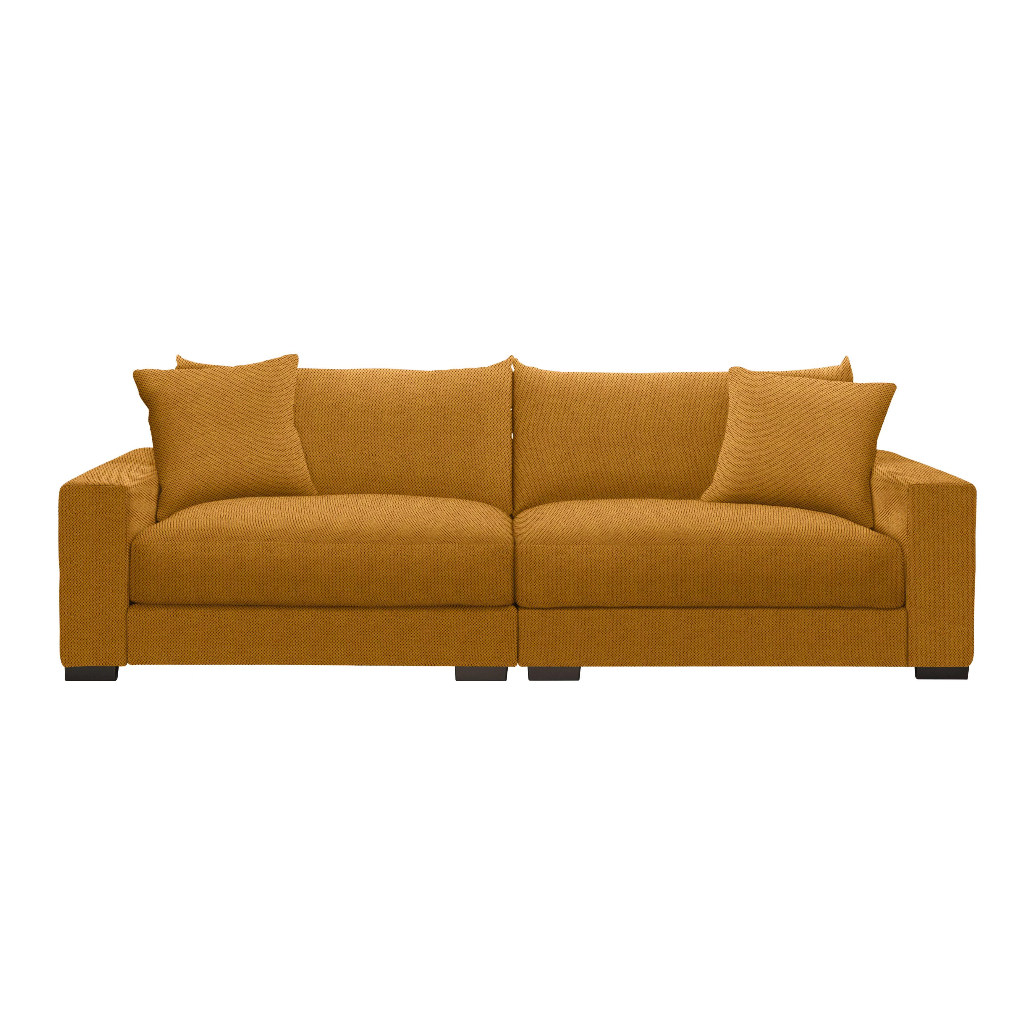 Mega pohovka PEDRO 1200, horčicovožltá - horčicovožltá, Modern, kov/drevo (261/83/124cm) - Mömax