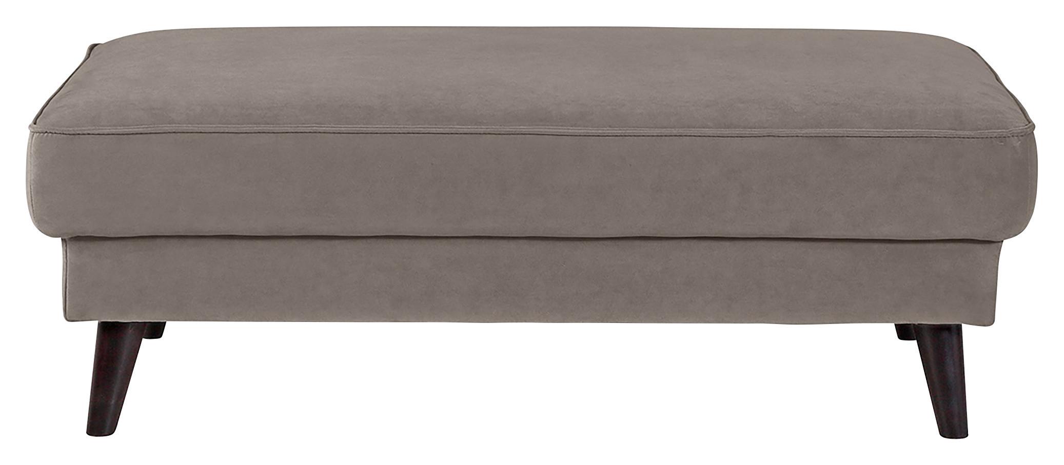 Polsterhocker Lumber Jack Taupe Velours - Taupe/Wengefarben, MODERN, Textil (123/45/74cm) - Trendmanufaktur