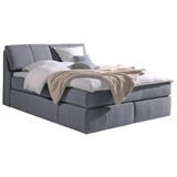 Boxspringbett Rosa 140x200 cm Hellgrau - Hellgrau/Schwarz, MODERN, Textil (140/200cm) - Carryhome