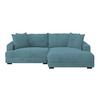 Ecksofa Pelle M. Kissen Türkis Cord 265x180 Cm - Türkis/Schwarz, MODERN, Textil (265/180cm)