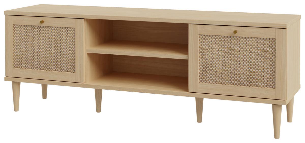 Komoda pod televizi CALASETTA š: 160 CM - barvy dubu/barvy zlata, Natur, kov/dřevo (159,8/57,8/41,4cm)