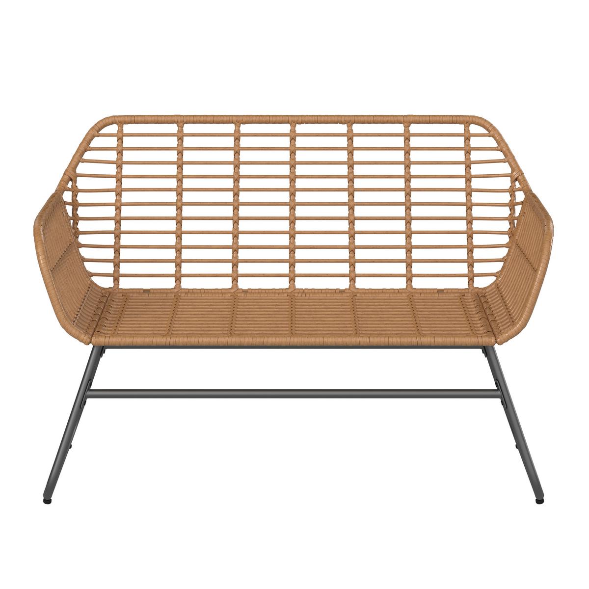 Loungegarnitur Bali - Naturfarben/Grau, MODERN, Glas/Kunststoff - Beldano