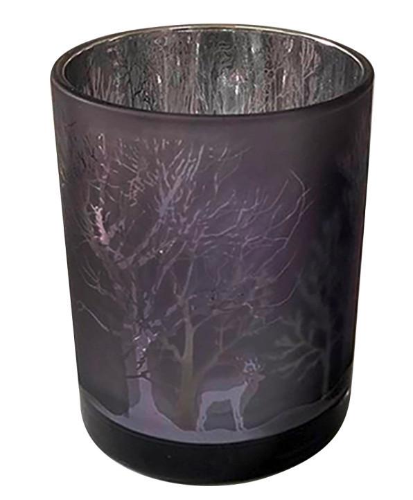 Teelichtglas Nadine - Lila, KONVENTIONELL, Glas (10/12,5cm) - Luca Bessoni