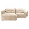 Ecksofa Fluffy, Creme S: 184x269 Cm - Creme/Schwarz, MODERN, Textil (184/269cm) - Trendmanufaktur