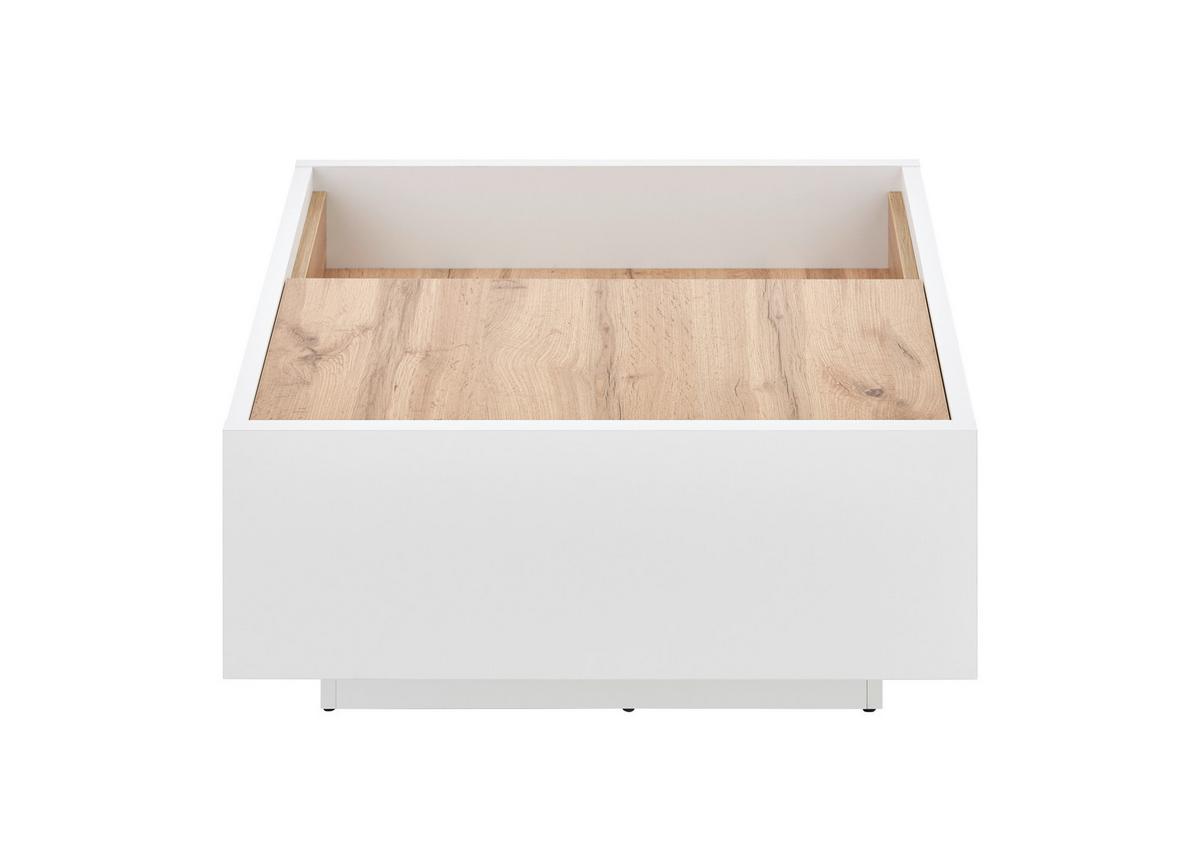 Couchtisch Long Island Weiß/Eiche Wotan B: 75 cm - Eiche Wotan/Weiß, Design, Holzwerkstoff (75/34/75cm) - MID.YOU