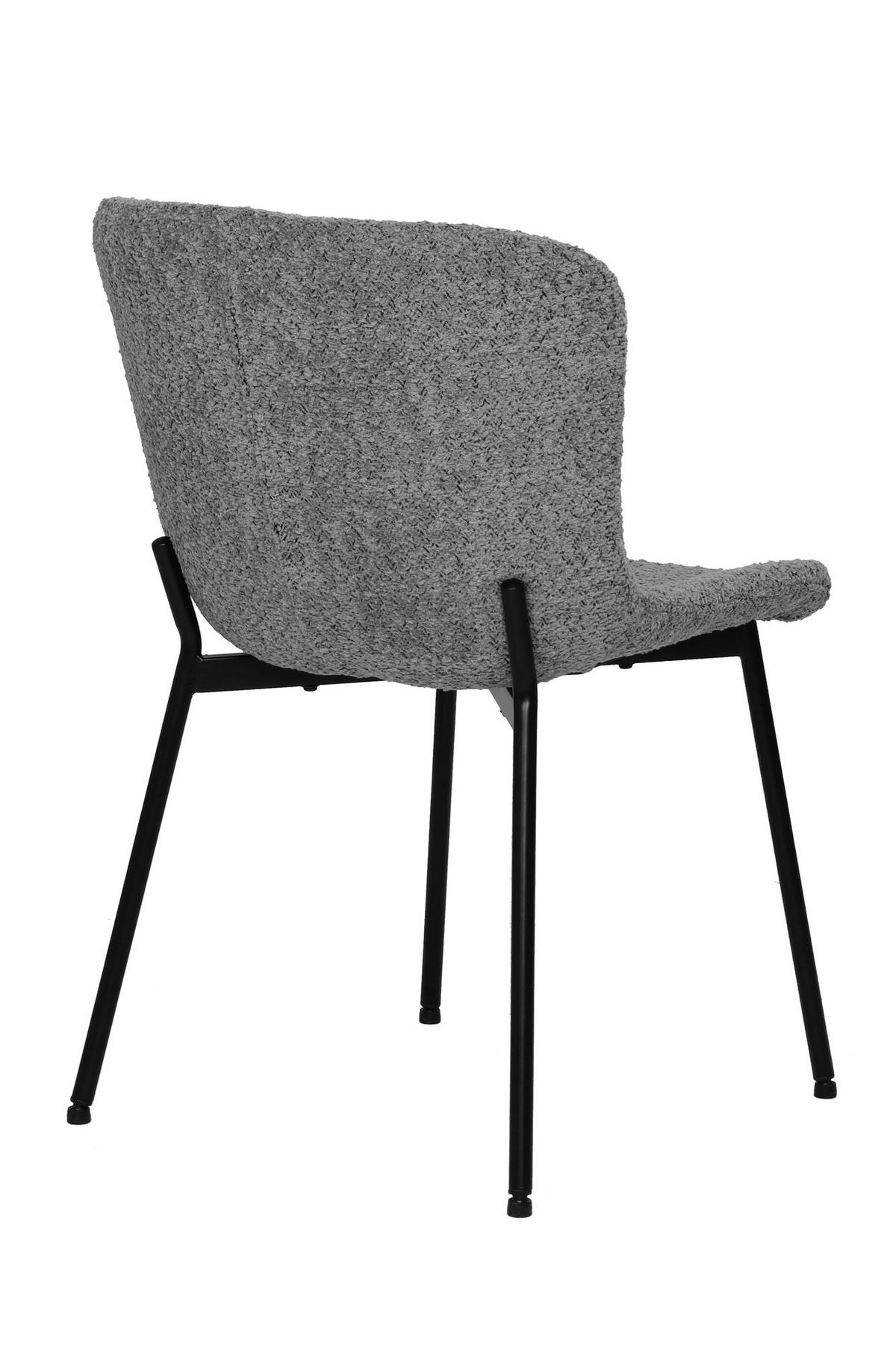 STUHL-SET Schwarz/Grau 2-teilig - Schwarz/Grau, MODERN, Textil/Metall (48/83/59cm) - MID.YOU