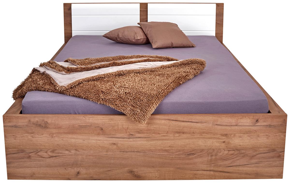 Ágykeret Avensis New 140/200 Cm - tölgyfa színű/fehér, Konventionell, fa (140/200cm) - Luca Bessoni