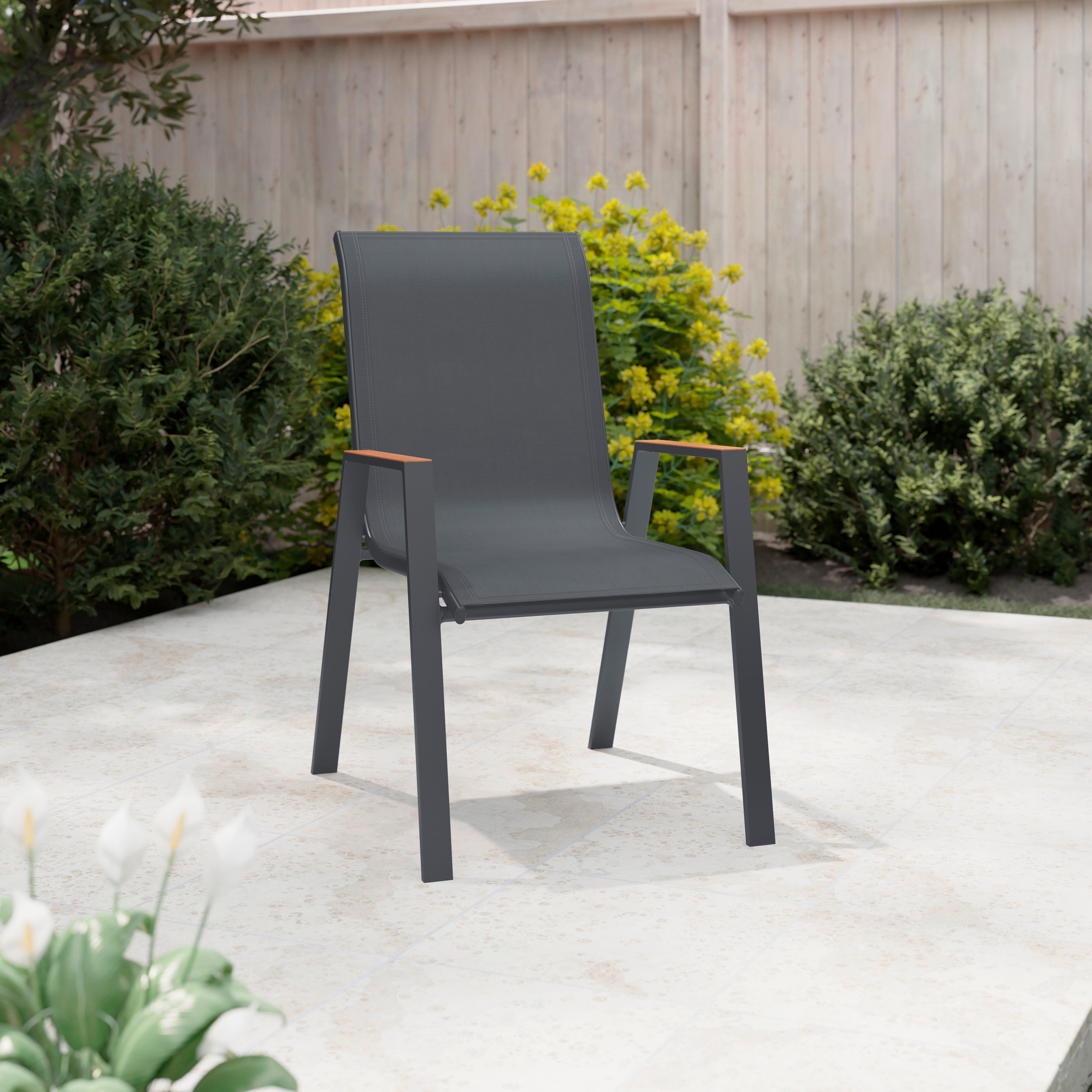 ZAHRADNÍ ŽIDLE DENI 1 - přírodní barvy/antracitová, Basics, kov/textil (54/90/76cm) - Mömax