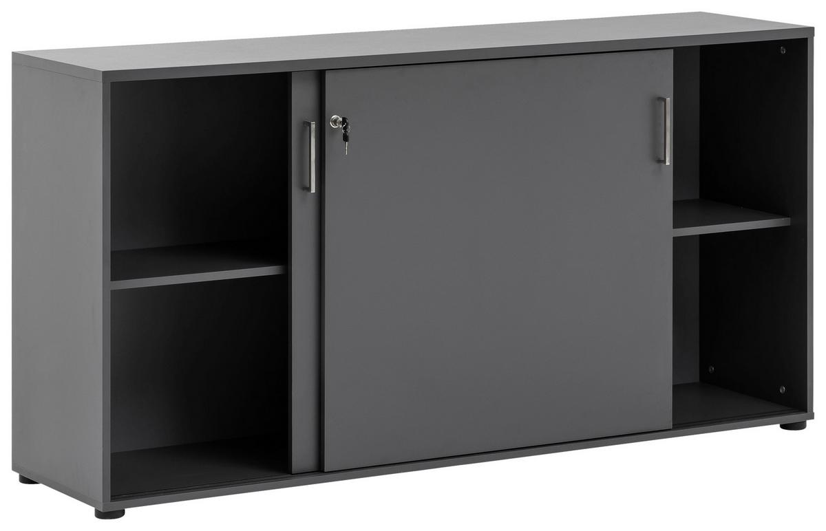 Aktenschrank versperrbar Serie 1500 Anthrazit B: 160 cm - Anthrazit, KONVENTIONELL, Holzwerkstoff (160/84,2/41cm) - MID.YOU