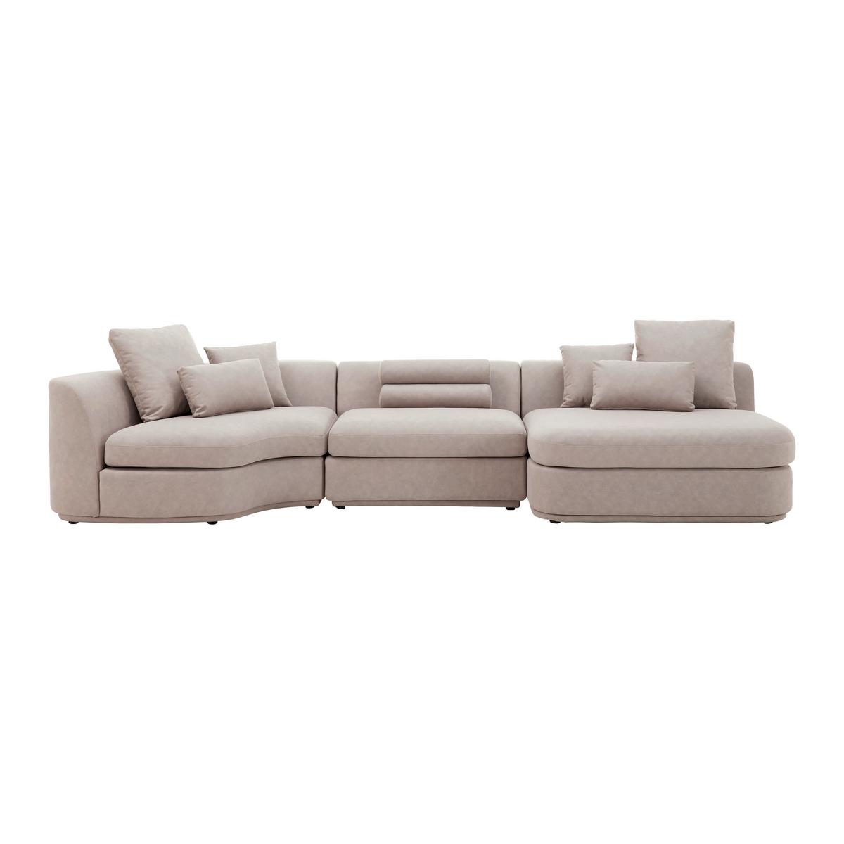 Sedacia súprava Anna béžová - biela/béžová, Modern, drevo/textil (360/71/134cm) - Bessagi Home