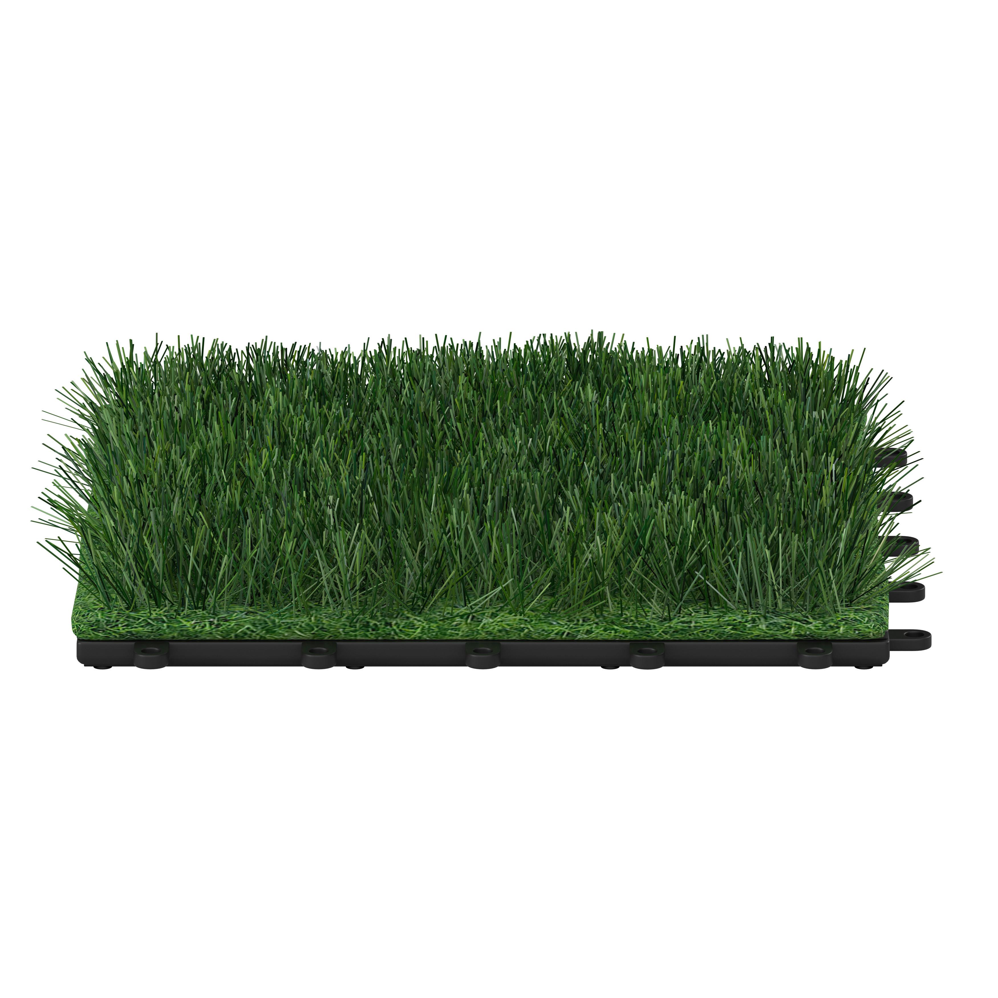 Terrassenfliese Gras 10er-Set Je ca. 30x30 cm - Schwarz/Grün, MODERN, Kunststoff (30/30/2,4cm) - Beldano