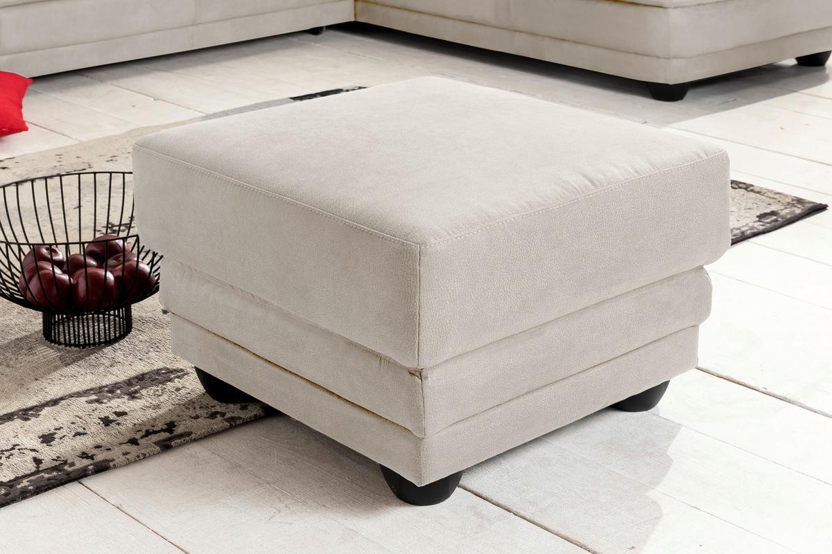 Polsterhocker Nebolo Sandfarben - Sandfarben/Schwarz, Design, Textil (65/46/65cm) - Livetastic