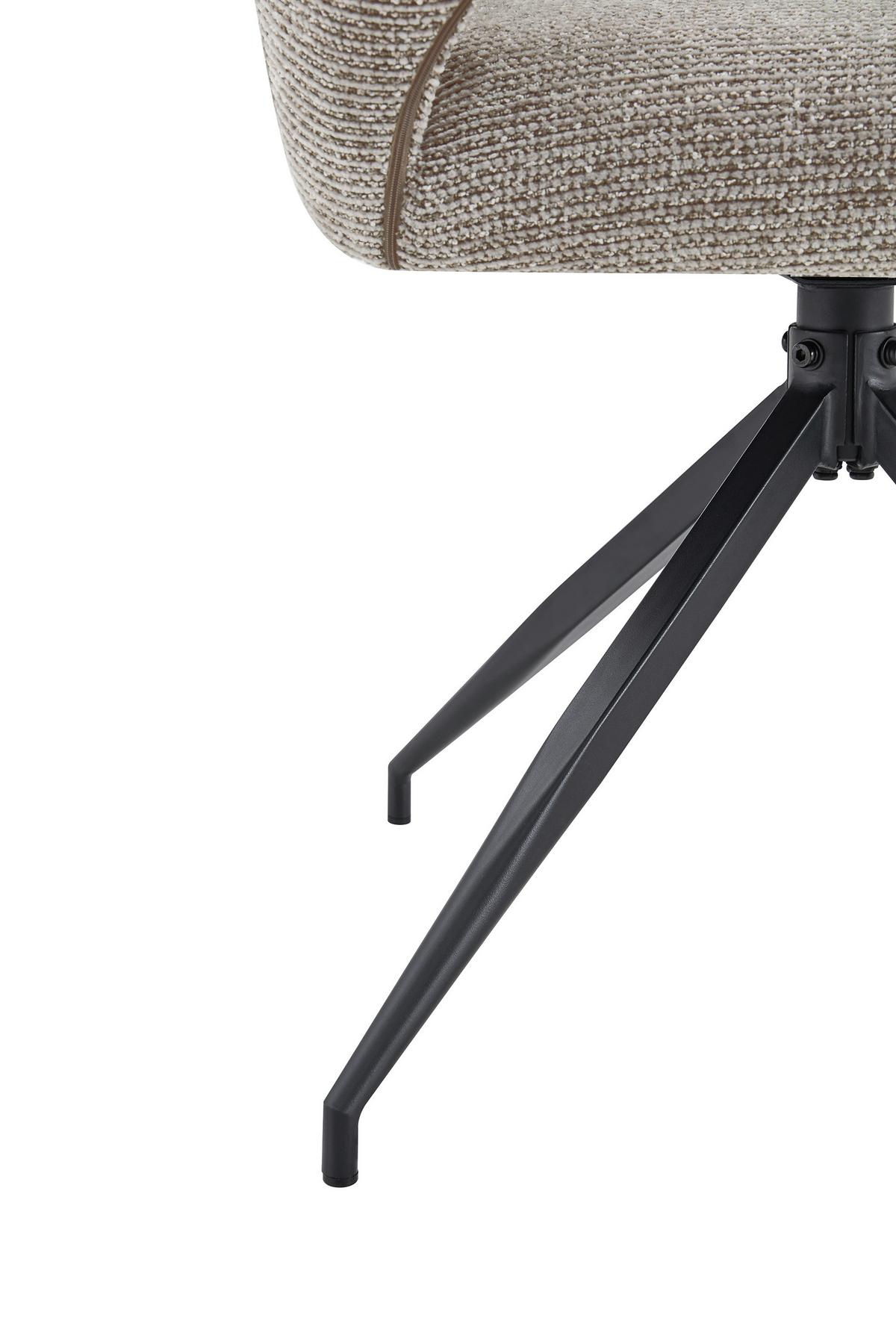 Armlehnstuhl Puro Schwarz/Khaki B: 60 cm - Khaki/Schwarz, MODERN, Textil/Metall (60/89/67cm) - Livetastic