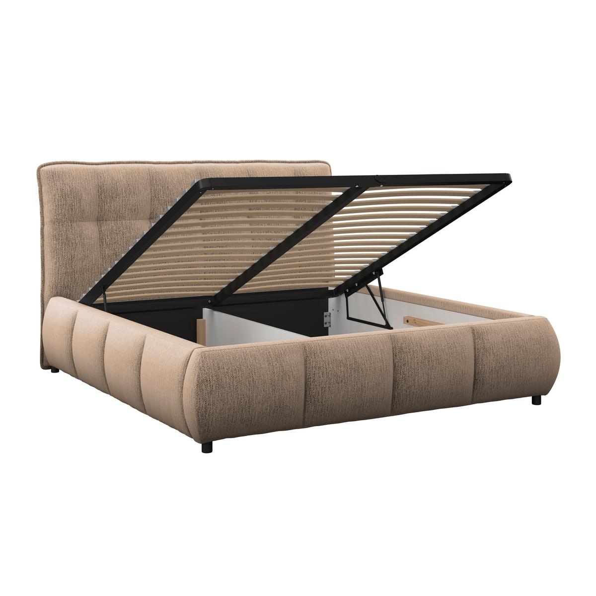 Polsterbett Limo Braun 140x200 Cm - Schwarz/Braun, KONVENTIONELL, Holz/Holzwerkstoff (140/200cm) - James Wood