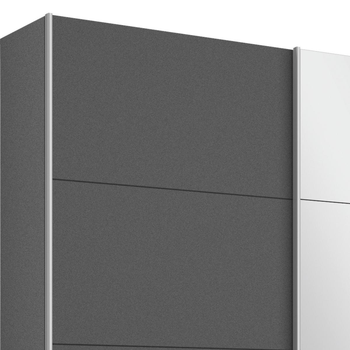Schwebetürenschrank M. Spiegel 181cm Belluno, Grau Metallic - Grau, MODERN, Holzwerkstoff (181/230/62cm) - Rauch Möbel