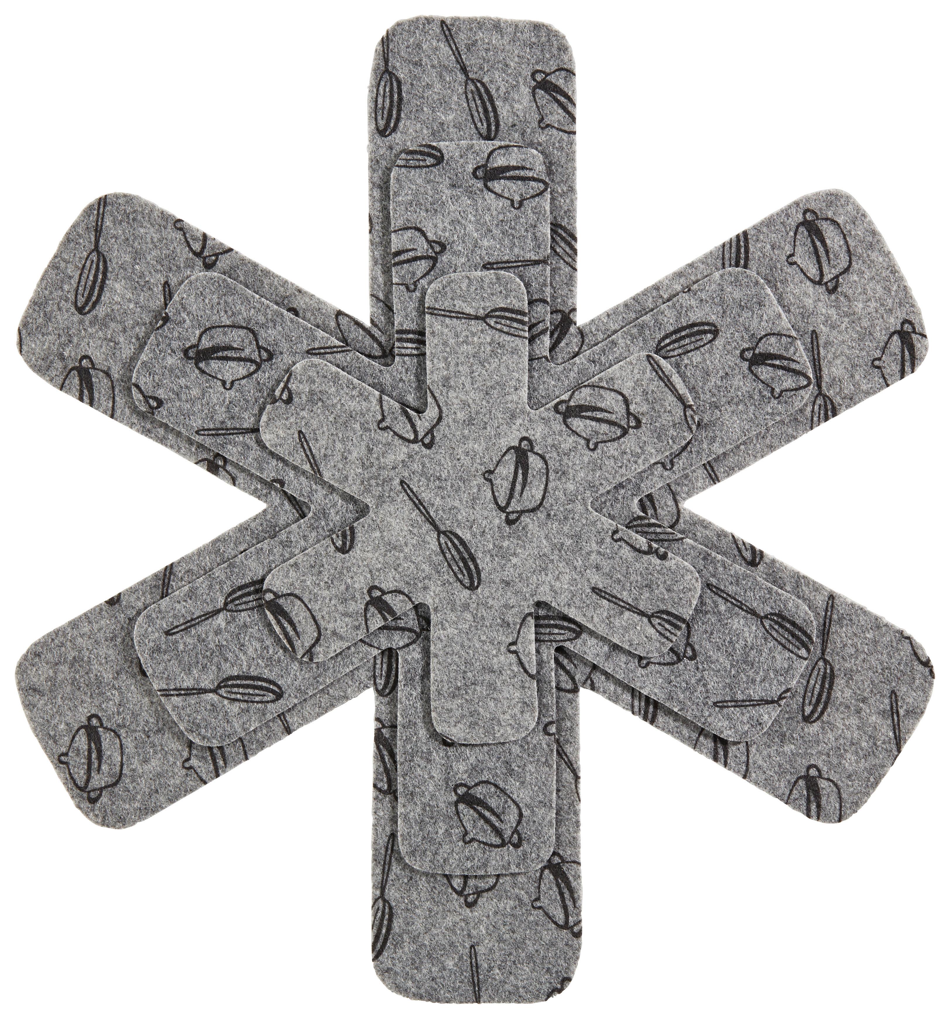 Serpenyővédő Tassilo - fekete/szürke, Konventionell, textil - Luca Bessoni