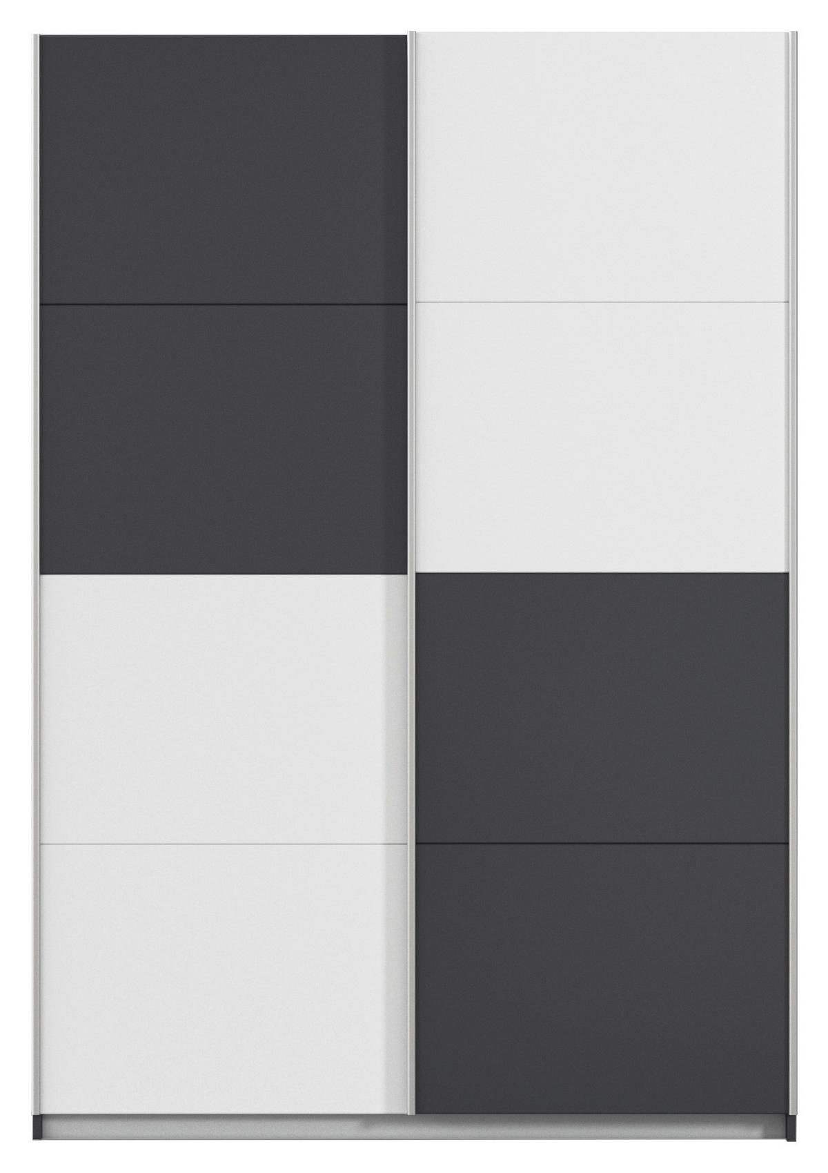 Schwebetürenschrank Subito - Graphitfarben/Weiß, MODERN, Holzwerkstoff (136/197/61cm) - Rauch Möbel
