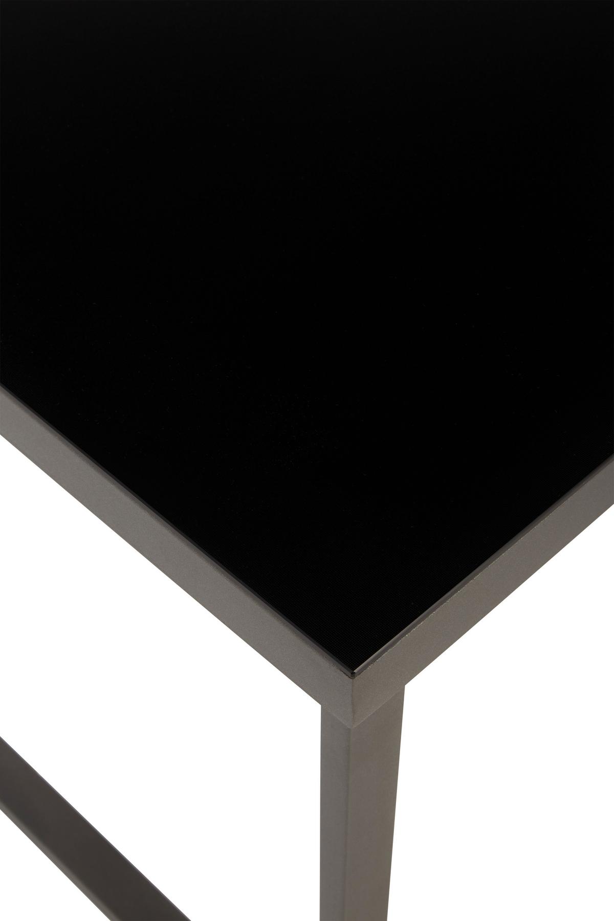 Loungegarnitur 5-tlg Elena Aus Stahl + Kunststoff Mit Kissen - Schwarz, MODERN, Glas/Kunststoff - Luca Bessoni