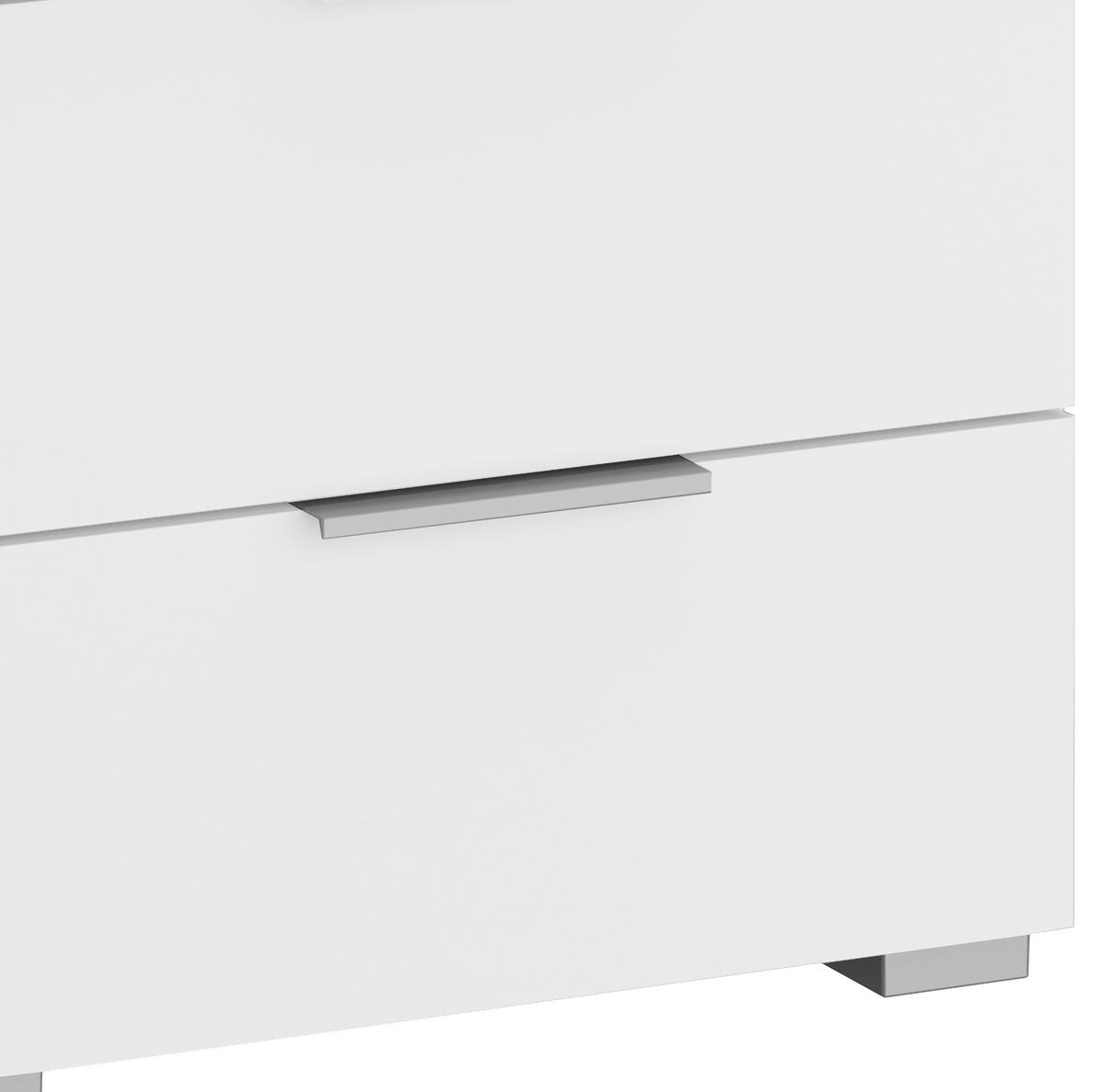 Nachtkästchen Alabama, Weiß B: 40 Cm - Alufarben/Weiß, MODERN, Holzwerkstoff (40/42/42cm) - Rauch Möbel