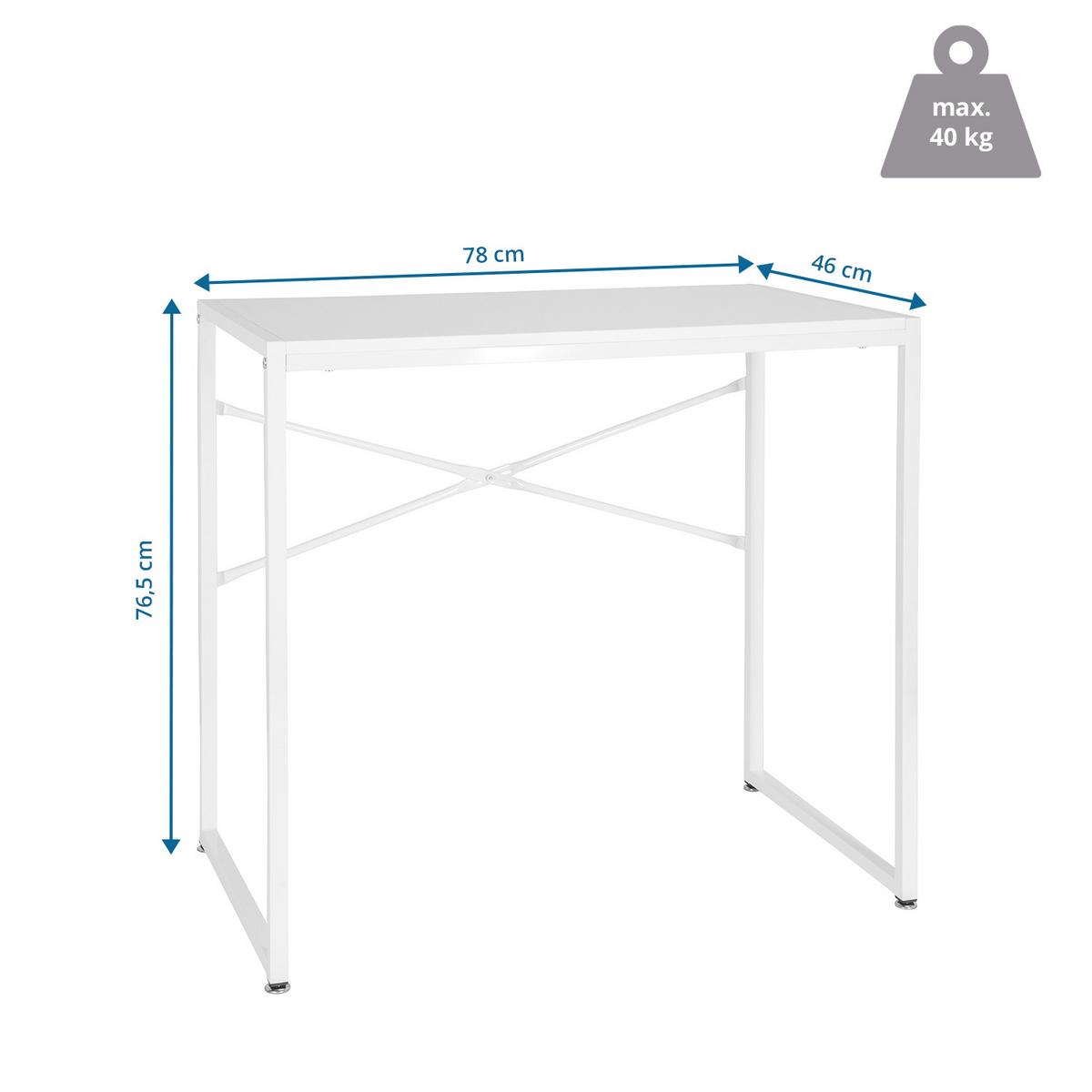 Schreibtisch Easy Up H I Weiß - Weiß, MODERN, Holzwerkstoff/Metall (78/46/76cm) - MID.YOU