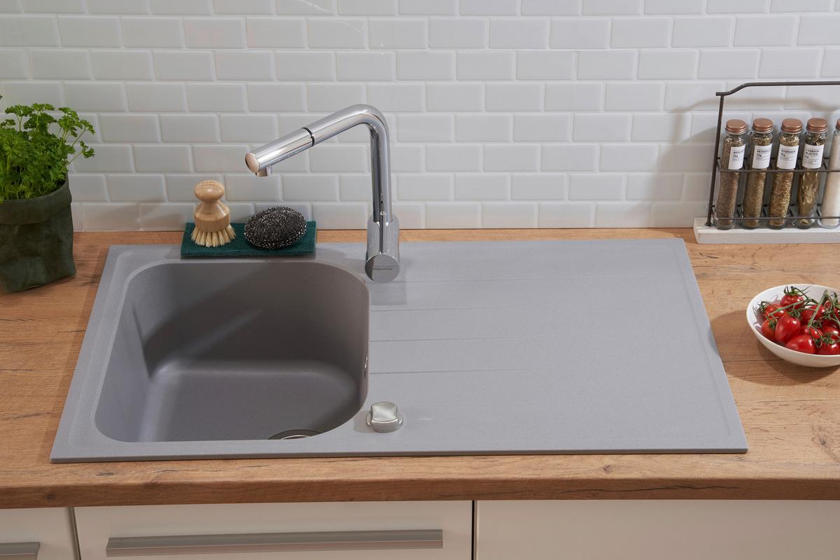 Spüle Respekta Stein Bxt: 86x50 cm - Grau, Trend, Stein (86/20,9/50cm) - Respekta