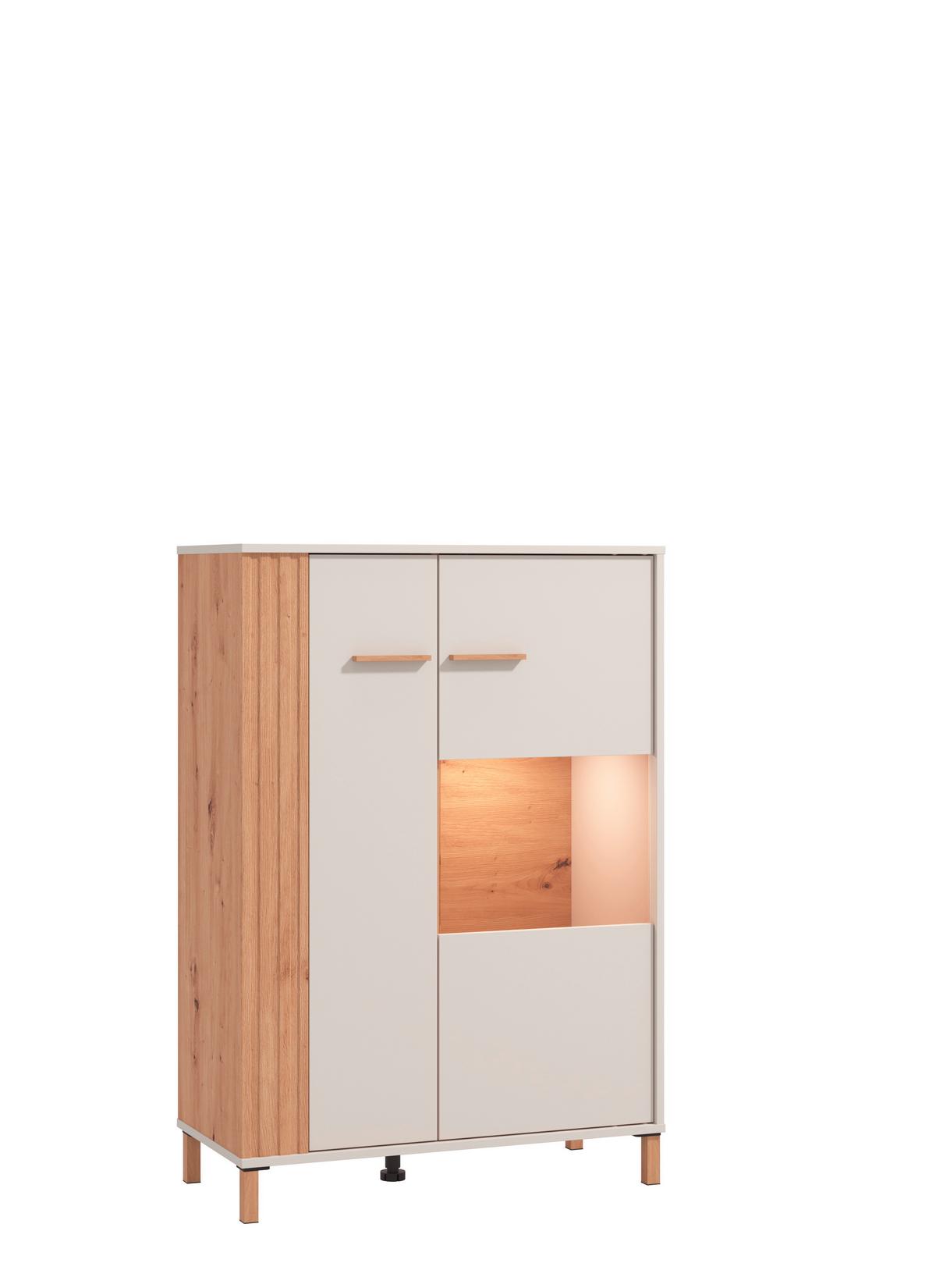 Vitrin Belfort - tölgyfa, Modern, faalapú anyag (85/122/40cm)