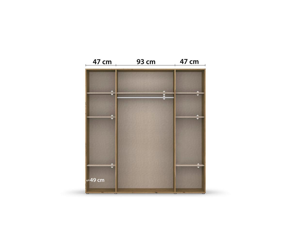 Drehtürenschrank Voyager 187 Cm Eiche Artisan,weiß - Weiß/Eiche Artisan, MODERN, Holzwerkstoff (187/194/53cm) - Rauch Möbel